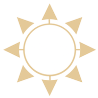 course icon - a sun like compass