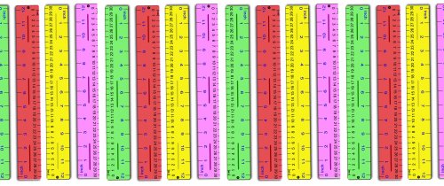 multi-coloured rulers